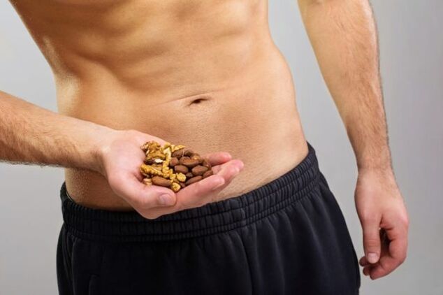 A man who eats walnuts to increase potency